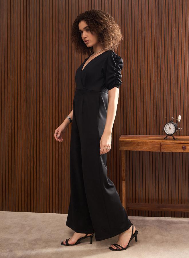 SASSAFRAS Women Black Straight Leg Jumpsuit - Image 2